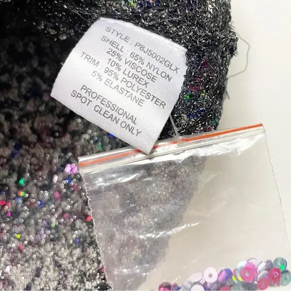 Parker Anna Short Sleeved Sequined Crewneck Multicolor Blouse - Picture 6 of 13